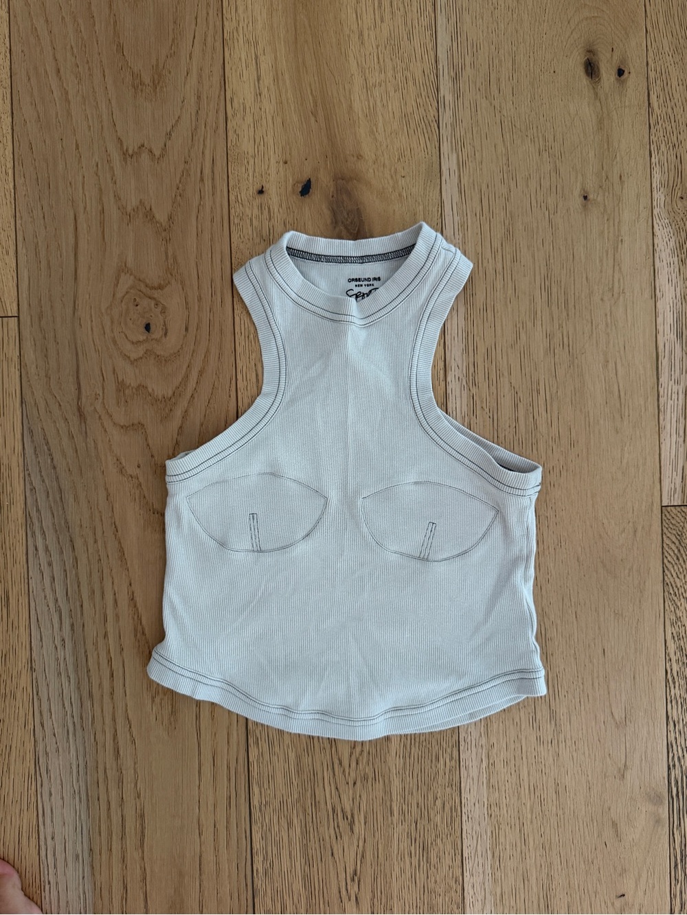 Orseund Iris Cream Ribbed Racerback Crop Tank